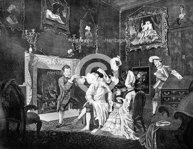 'A Gentleman's Dressing Room', 1771.Artist: J Golder