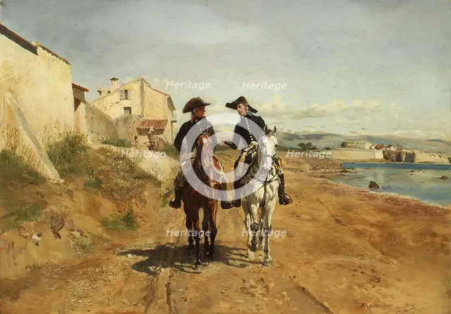A General and His Aide-de-camp, 1869. Creator: Jean Louis Ernest Meissonier.