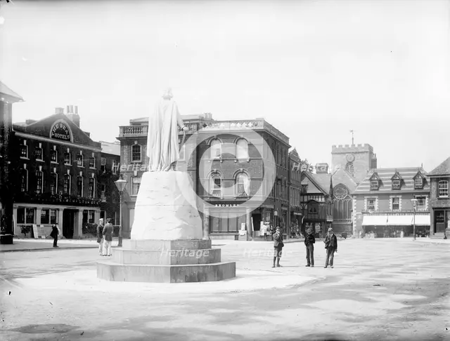 A general view across the market place, Wantage, Vale of White Horse, Oxfordshire, 1890,  Creator: Henry Taunt.