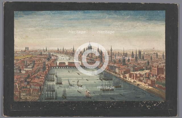 A general view of the city of London, next the river Thames', 1751. Creator: Thomas Bowles.