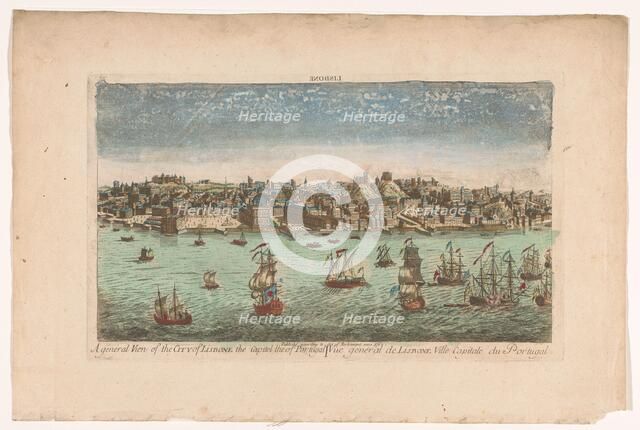 A general view of the city of Lisbone, the capitel of the kingdom of Portugal', 1760. Creator: Anon.