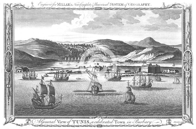 'A General View of Tunis, a celebrated Town in Barbary.', 1782. Artist: John Keyse Sherwin.