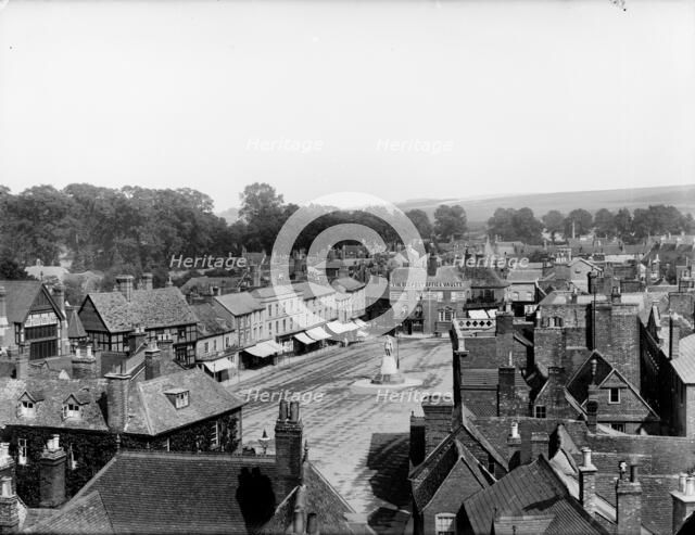 A general view over the market place, Wantage, Vale of White Horse, Oxfordshire, 1890.  Creator: Henry Taunt.