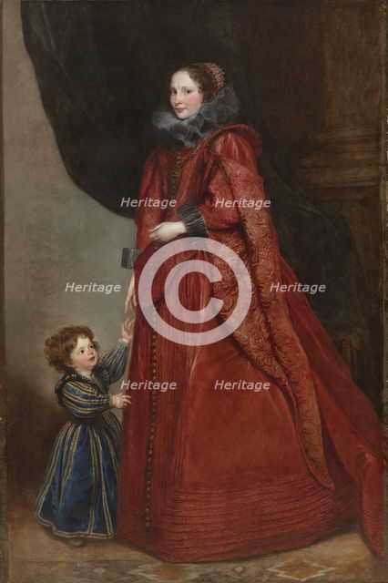 A Genoese Lady with Her Child, c. 1623-1625. Creator: Anthony van Dyck (Flemish, 1599-1641).