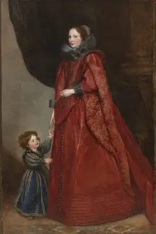 A Genoese Lady with Her Child, c. 1623-1625. Creator: Anthony van Dyck (Flemish, 1599-1641)