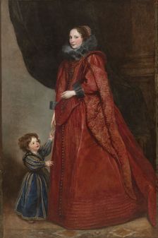 A Genoese Lady with Her Child, c. 1623-1625. Creator: Anthony van Dyck (Flemish, 1599-1641)