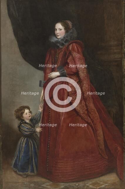A Genoese Lady with Her Child, c. 1623-1625. Creator: Anthony van Dyck (Flemish, 1599-1641).