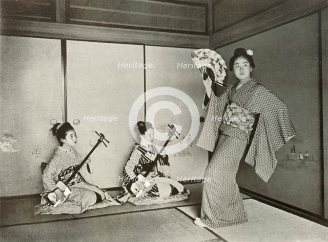 'A Geisha Dancing', 1910. Creator: Herbert Ponting.