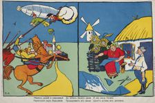 A German over Warsaw (Poster), 1914. Artist: Mayakovsky, Vladimir Vladimirovich (1893-1930)