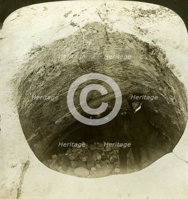A giant's cauldron (glacier pothole), Norway.Artist: HC White