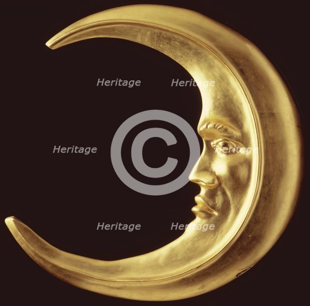 A gilded crescent moon, mid 18th century. Creator: Unknown.
