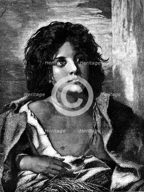 "A Gipsy," by Richter, 1874. Creator: Unknown.