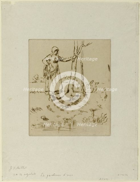 A Girl Minding Geese, 1855–56. Creator: Jean Francois Millet.