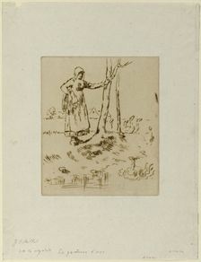 A Girl Minding Geese, 1855–56. Creator: Jean Francois Millet
