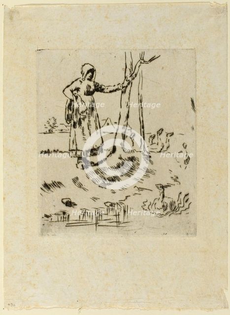 A Girl Minding Geese, 1855–56. Creator: Jean Francois Millet.