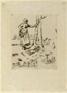 A Girl Minding Geese, 1855–56. Creator: Jean Francois Millet