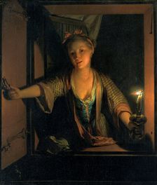 A girl at the window 1663-1700. Creator: Godfried Schalcken