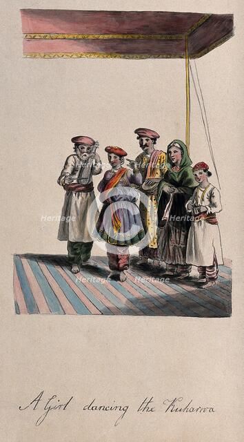 A Girl dancing the Kuharwa, 19th century.  Creator: Unknown.