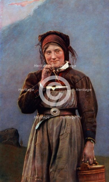 'A Girl from Säterdalen', Norway, c1867-c1907. Creator: Carl Frederik Sundt-Hansen.