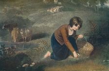 A Girl Gathering Mushrooms, 1800, (1917). Artist: Robert Mitchell Meadows