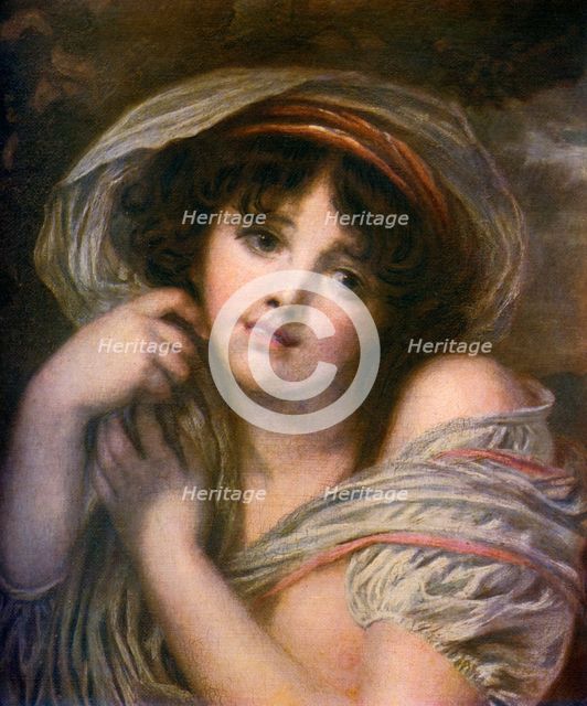 'A Girl', late 18th century, (1912).Artist: Jean-Baptiste Greuze