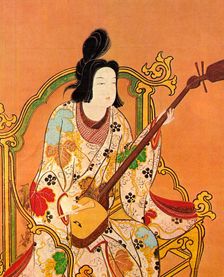 A Girl Playing a Shamisen, second half of the 17th century. Creator: Anonymous