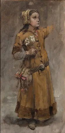 A Girl. Study for Valdemar Atterdag Holding Visby to Ransom, 1882. Creator: Carl Gustaf Hellqvist
