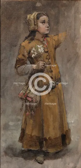 A Girl. Study for Valdemar Atterdag Holding Visby to Ransom, 1882. Creator: Carl Gustaf Hellqvist.