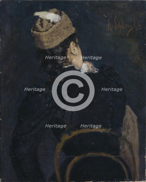 A Girl Student, 1890s. Artist: Savitsky, Konstantin Apollonovich (1844-1905)