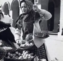 A girl selling apples, Zagreb, Croatia, Yugoslavia, 1939. Creator: Unknown