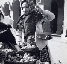 A girl selling apples, Zagreb, Croatia, Yugoslavia, 1939. Creator: Unknown