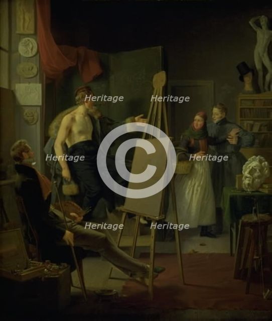 A Girl Selling Fruit in an Artist's Studio, 1828. Creator: Albert Kuchler.