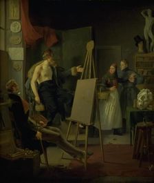 A Girl Selling Fruit in an Artist's Studio, 1828. Creator: Albert Kuchler