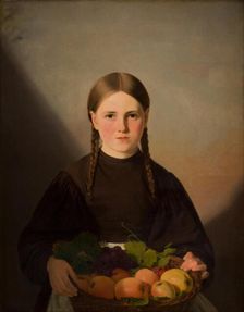 A Girl with a Basket of Fruits, 1834-1835. Creator: Jorgen Pedersen Roed