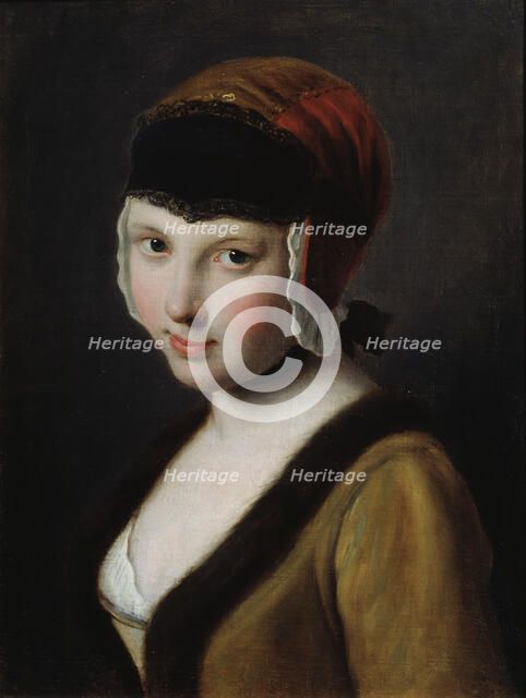 'A Girl with a Black Mask', mid 18th century. Artist: Pietro Rotari