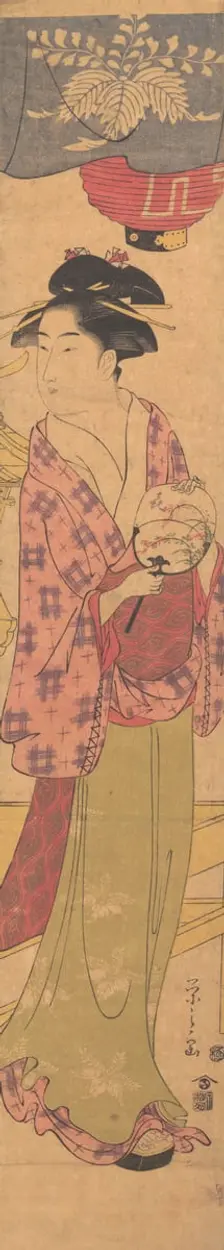 A Girl with a Fan, ca. 1780. Creator: Hosoda Eishi