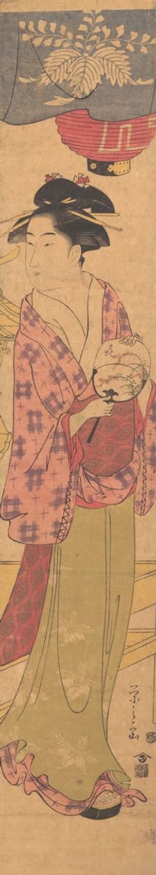 A Girl with a Fan, ca. 1780. Creator: Hosoda Eishi