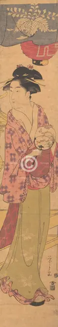 A Girl with a Fan, ca. 1780. Creator: Hosoda Eishi.