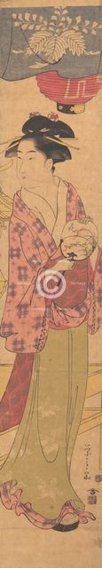 A Girl with a Fan, ca. 1780. Creator: Hosoda Eishi.