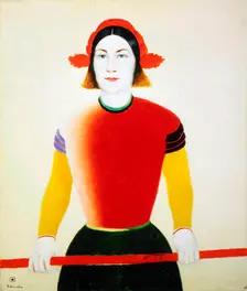 A Girl with a Red Pole 1932-1933. Artist: Kazimir Malevich