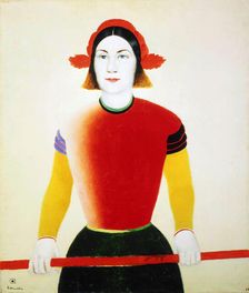A Girl with a Red Pole 1932-1933. Artist: Kazimir Malevich