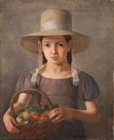 A Girl with Fruits in a Basket, 1825-1828. Creator: Constantin Hansen