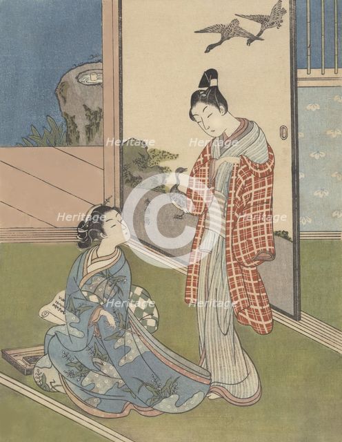 A Girl Writing a Letter, 18th century., 18th century. Creator: Suzuki Harunobu.