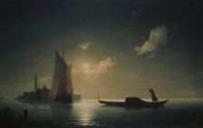 A Gondolier in Venice at night, 1843. Artist: Aivazovsky, Ivan Konstantinovich (1817-1900)