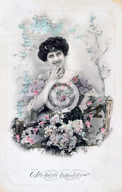 'A Good Kiss', French Postcard, c1900. Artist: Unknown