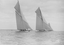 "A Good Start":The 19-metre class Norada Wendula & Mariquita close-hauled, 1911. Creator: Kirk & Sons of Cowes