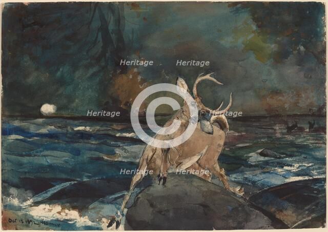 A Good Shot, Adirondacks, 1892. Creator: Winslow Homer.
