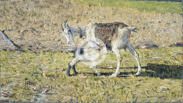 A Goat with her Kid, 1890. Creator: Giovanni Segantini.