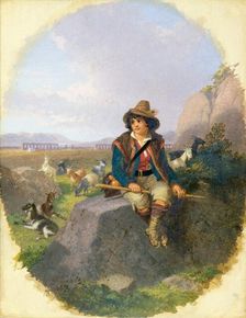 A goatherd on the Romas Campagna 1870s. Artist: Penry Williams