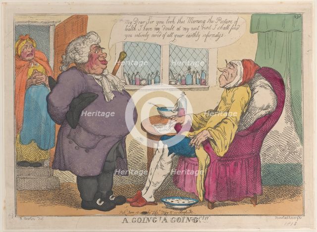 A Going! A Going!!!, [1809], reissued 1813., [1809], reissued 1813. Creator: Thomas Rowlandson.